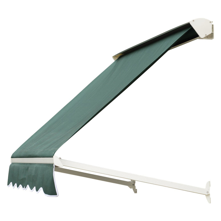 Toldo da janela de Toldo Manual Alumínio Retrátil para exterior toldo do balcão tela impermeável do poliéster do ângulo ajustável 180x70Cm verde