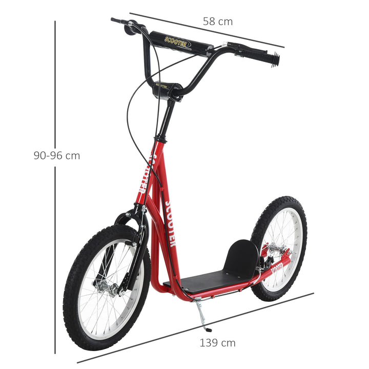 trotinete para crianças acima de 5 anos de altura ajustável com pneus Freio Vermelho