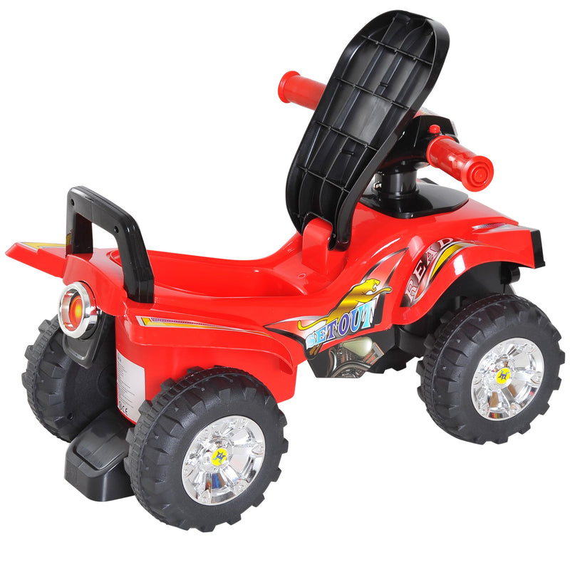 Mota Infantil Quad para crianças Carro sem pedais para bebê Brinquedo andador com buzina Música Luzes 60x38x42cm