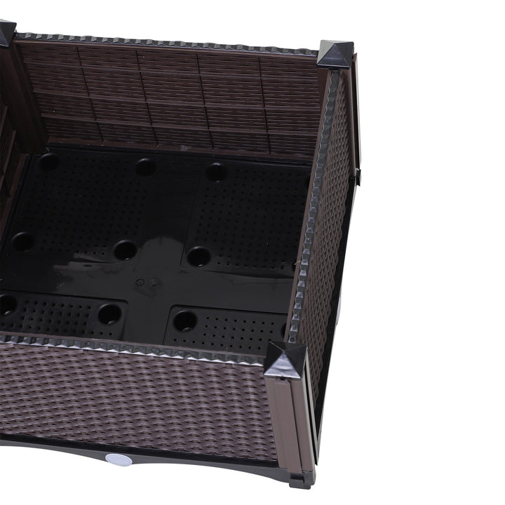 Conjunto 2 plantadores quadrados com furos de drenagem de água 40x40x26 / 44cm
