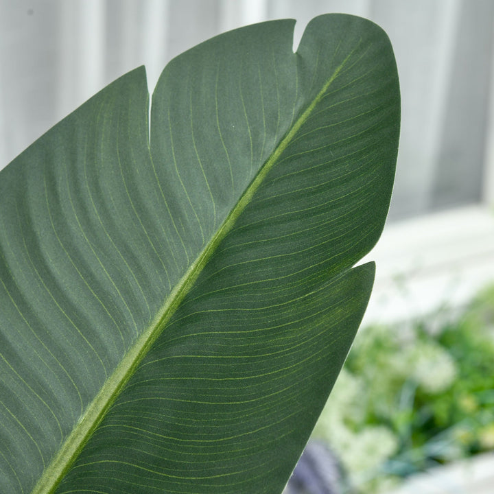 Planta Artificial Bananeira de 160cm com Vaso e 10 Folhas Realistas Planta Tropical Sintética para Decoração em Interior e Exterior Escritório Casa Verde