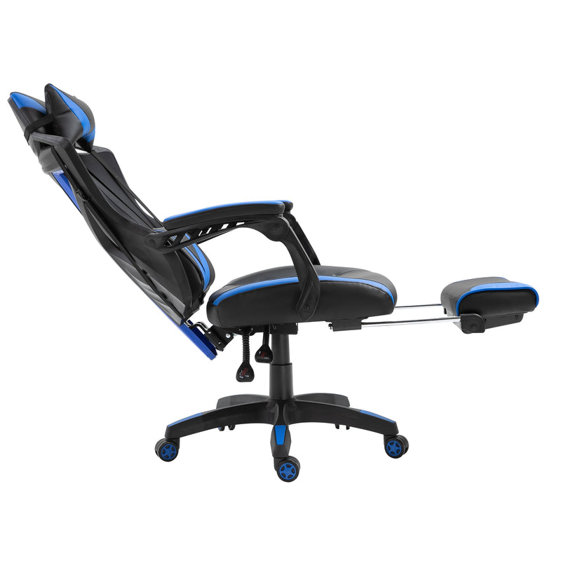 Cadeira de escritorio gaming ergonômica Altura ajustável Encosto ajustável Azul