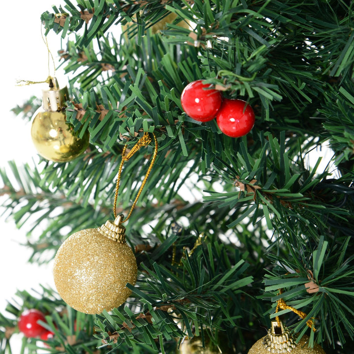 Mini Árvore de Natal 60cm Artificial Decoração de Natal de Pinheiro com Suporte Metálico 73 Ramos PVC Verde