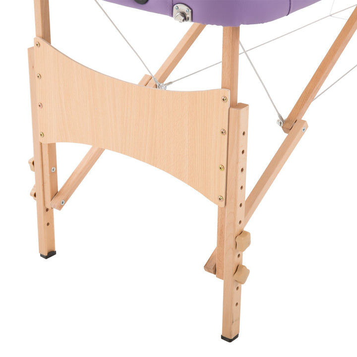 Marquesa Dobrável para Fisioterapia - Cor Roxo - Madeira de Faia e PU - 182x60 cm