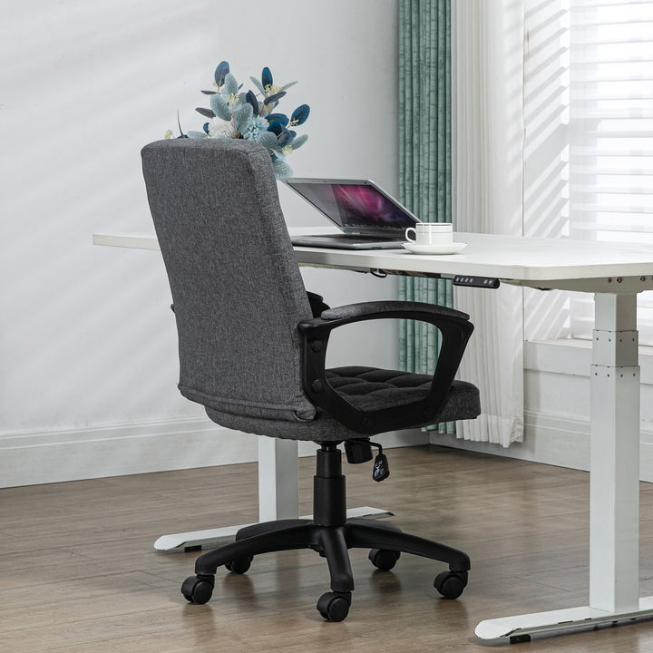 Cadeira de Escritório Cadeira de Escritório Giratória com Altura Ajustável e Apoio para os Braços Estilo Moderno Carga 120 kg para Estudio 59x63x96-105,5 cm Cinza