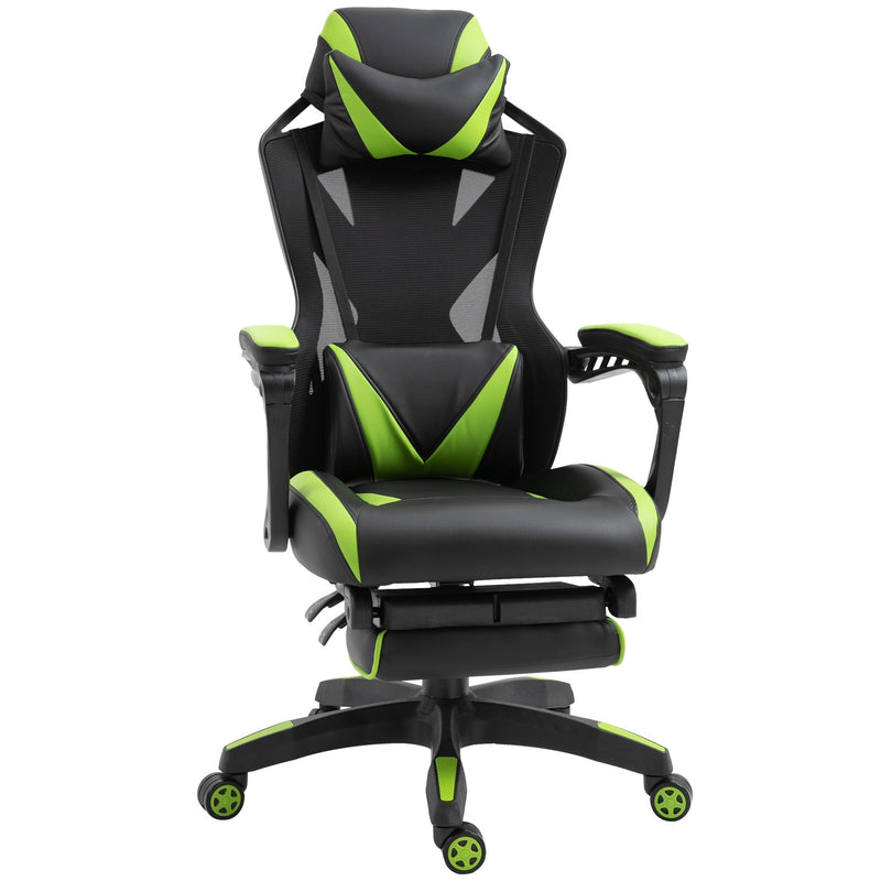 Cadeira de escritorio gaming ergonômica Altura ajustável Encosto ajustável Verde