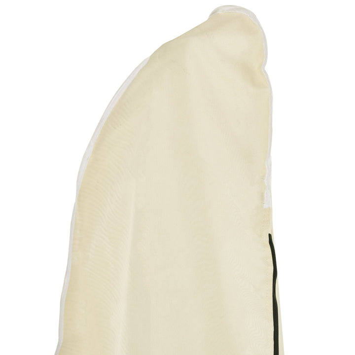 Capa Protetora de Chapéu de Sol Ø56x220 cm Capa para Chapéu de Sol Resistente para Jardim com Zíper Tecido Oxford Bege