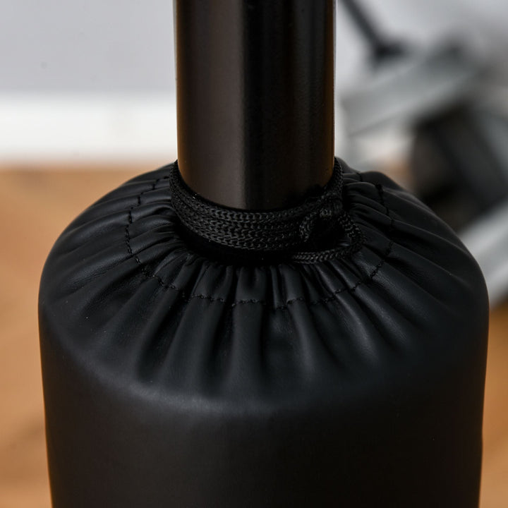 Saco de Boxe de Pé com Altura Ajustável com 2 Bolas de Velocidade Barra Giratória 360° e Base Preenchida com Água ou Areia Punching Ball para Adultos 88x50x160-230cm Preto