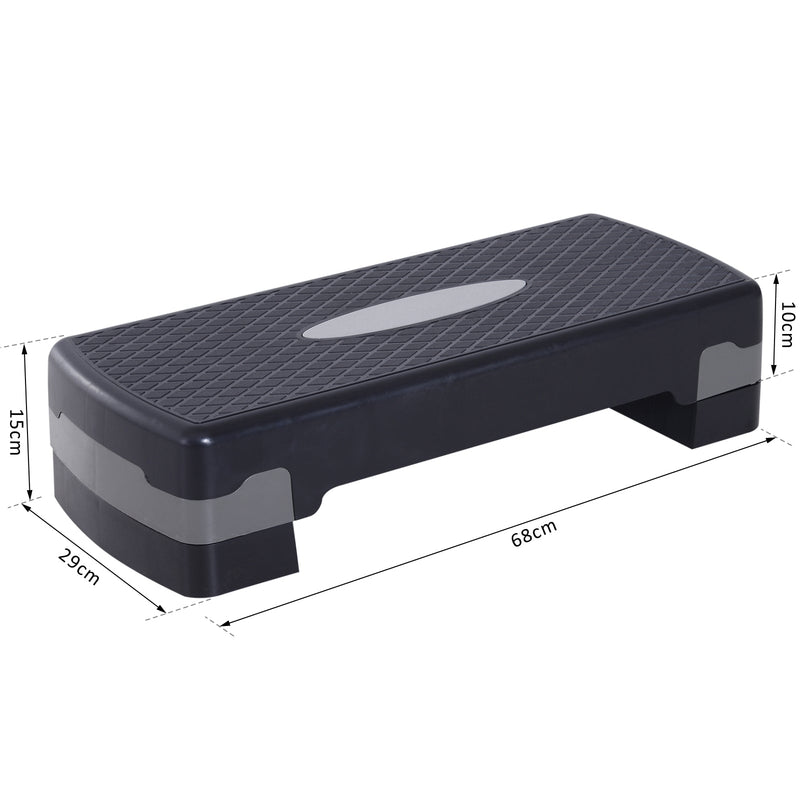 Tábua plataforma Step para Desporto com Altura Regulável a 2 níveis de carga 150 KG 68x29 cm