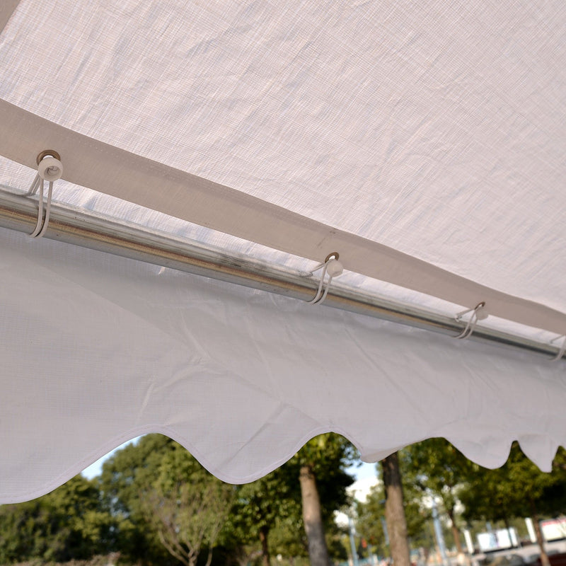 Pérgola para Jardim 6x4x2,8m de Tela de PE Aço Branco