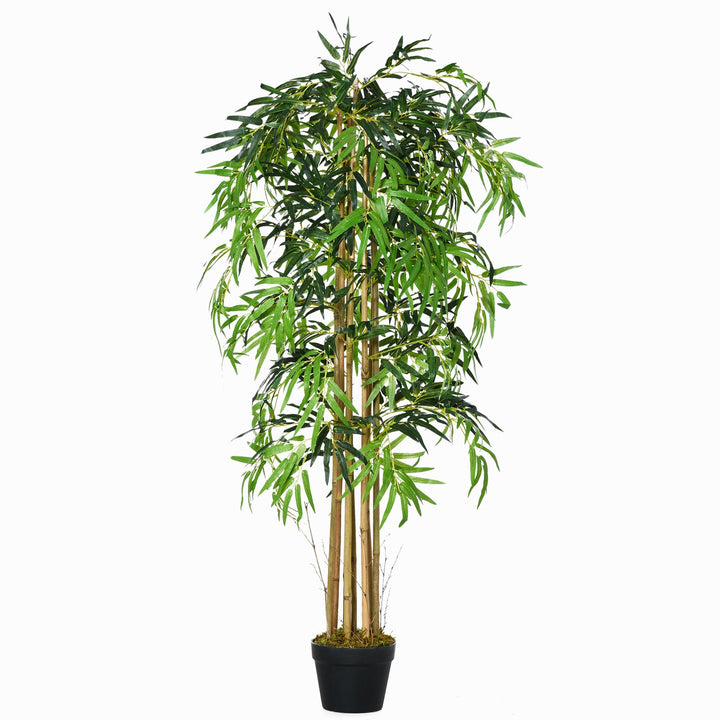 Bambu Artificial 150cm com Vaso Decorativo Planta Sintética Realística Ø18x150 cm Verde