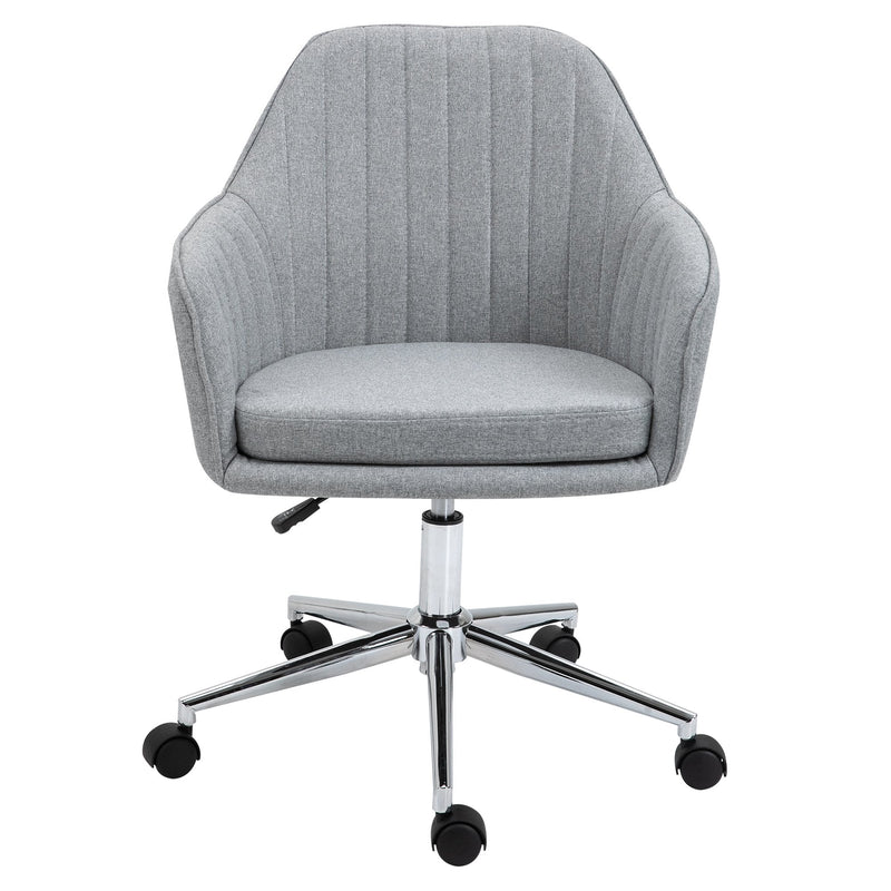 Cadeira de escritório ergonômica giratória ajustável em altura elegante Carga 120 kg 61x59x86-96 cm Cinza