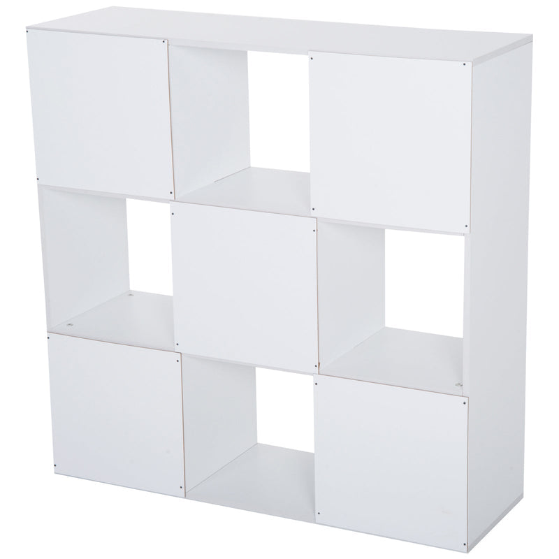 Armário de Arrumação 9 Cubos Estante de Exposição 91,5x29,5x91,5cm Branco