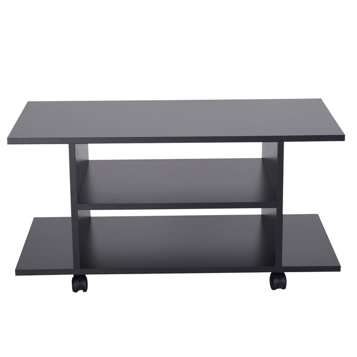 Móvel de Televisão com prateleiras e rodas para sala de estar 40x40x80 cm Preto