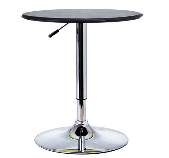 Mesa de Bar Redonda ajustável em altura hidráulica Pub Vinil Preto Ø63x(67-93) cm