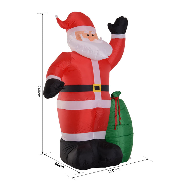 Pai Natal Inflável Decoração de Natal Com LED Soprador de Luz 150 × 60 × 240cm
