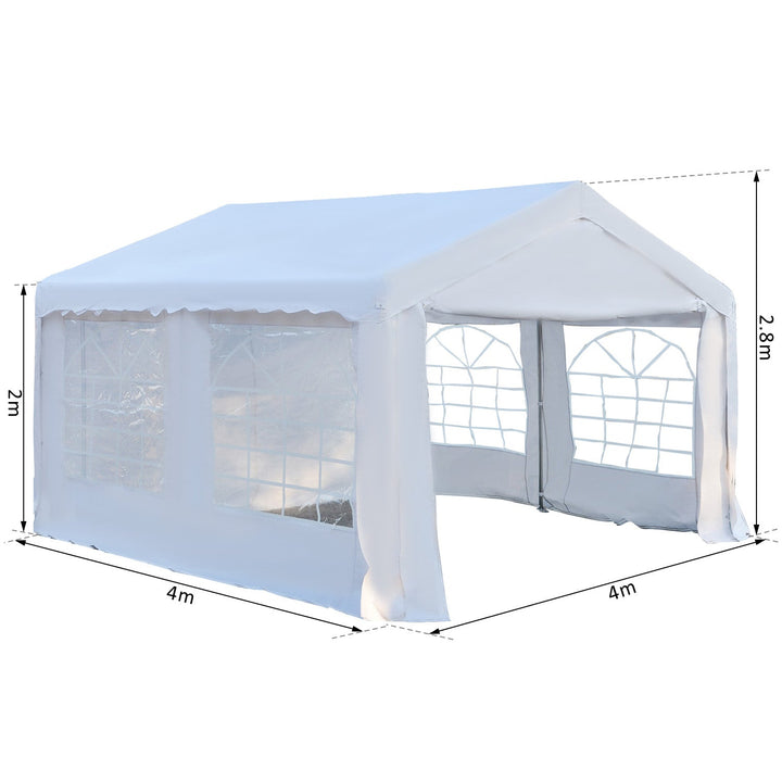 Pérgola de Jardim 400x400x280cm para Festa ou Casamento Com 4 Janelas 2 Portas