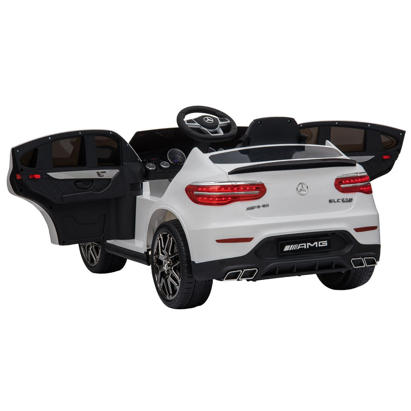 Mercedes AMG Carro elétrico para crianças de a partir de 3 anos com controle remoto com música e luzes Carga 30kg Branco 115x70x55cm