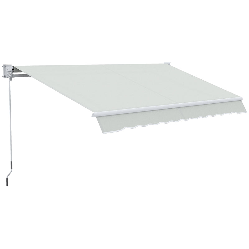 Toldo Manual Retrátil com Manivela 200x295 cm Toldo de Parede com Proteção Solar UV50+ e Estrutura de Alumínio para Jardim Varanda Exterior Creme