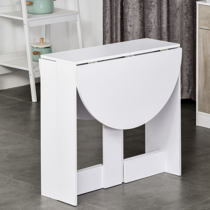 Mesa dobrável com 2 asas dobráveis ??Mesa lateral de madeira 104x76x73,7 cm Branco