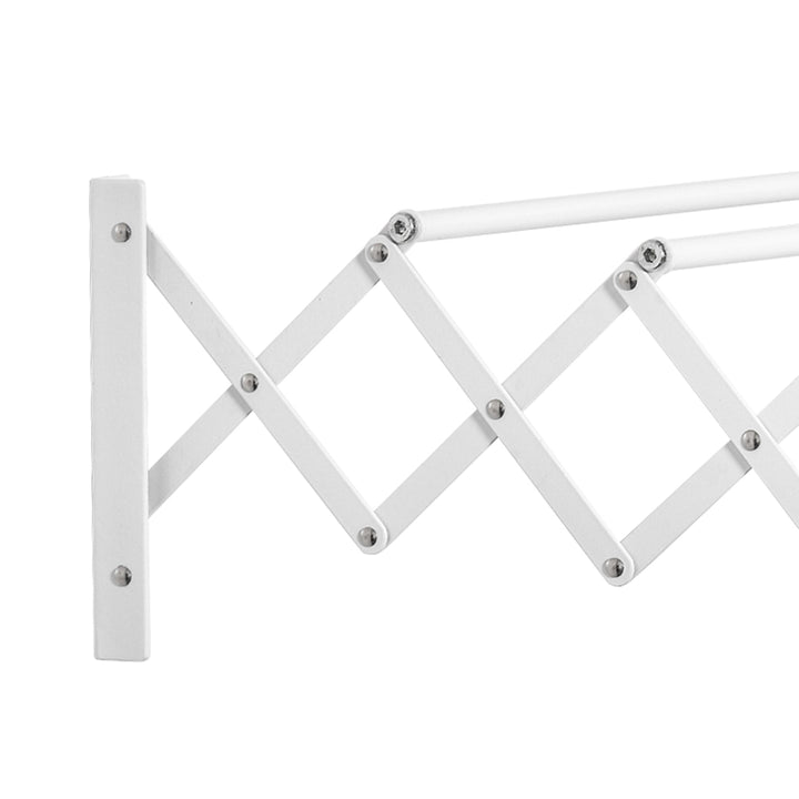 Estendal de Parede Extensível de 63,5cm de Metal com 5 Barras para Interior e Exterior Carga 10kg 63,5x60x20cm Branco