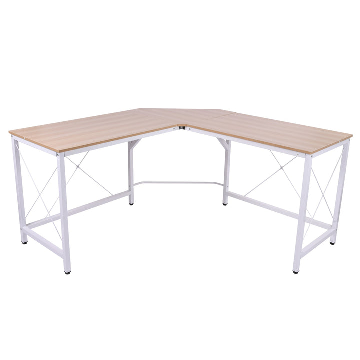 Mesa de computador PC Mesa de escritório formulário de tabela de canto L Armação de Aço 150x150x76cm