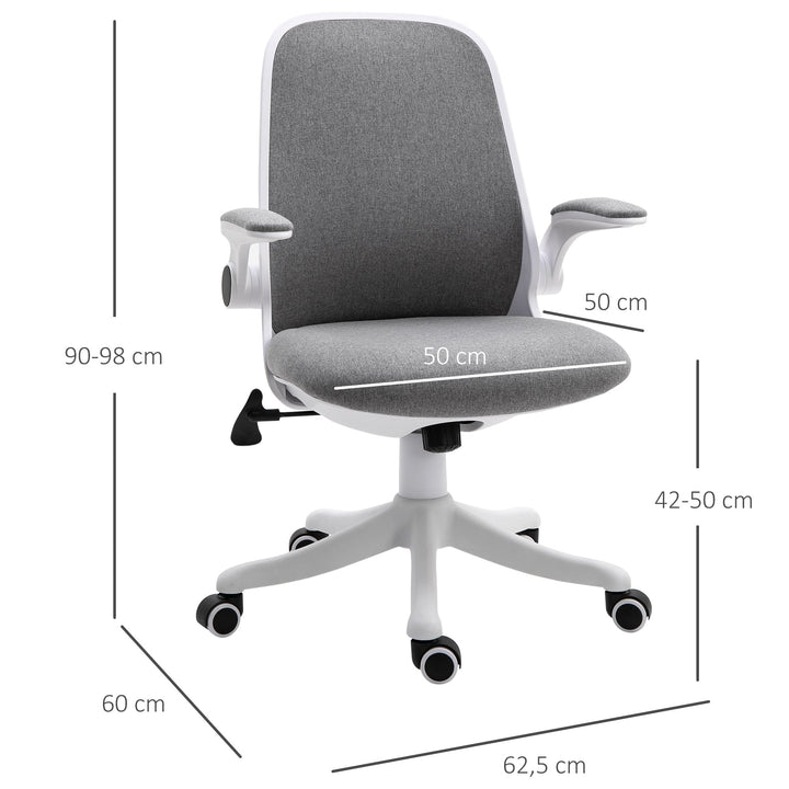 Cadeira de escritório giratória Função de inclinação Carga 120 kg 62,5x60x90-98 cm Cinza