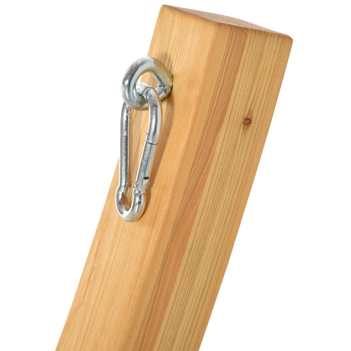 Suporte para Camas de Rede de Madeira 325x120x118cm Estrutura para Cama de Rede Dupla Carga Máxima 120kg para Jardim Terraço Interior e Exterior Natural