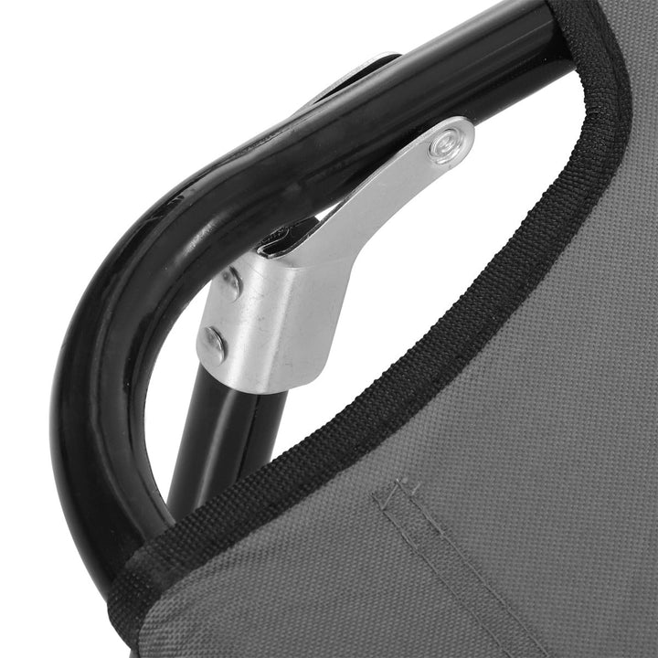Espreguiçadeira Dobrável Reclinável com Ângulo Ajustável de 3 Posições para Exterior Carga 120 kg 190x56x28 cm Cinza