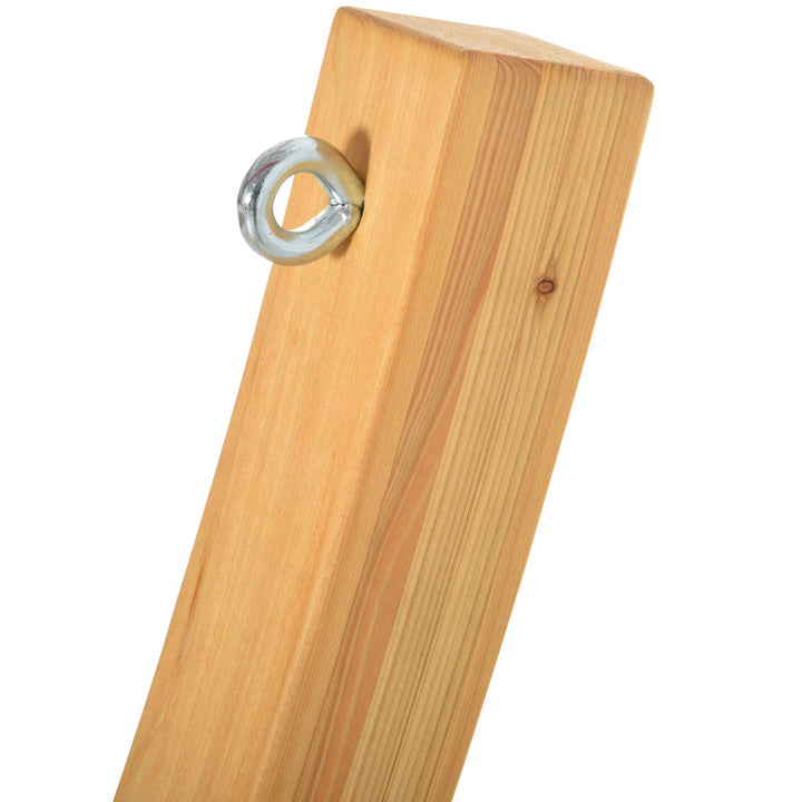 Suporte para Camas de Rede de Madeira 325x120x118cm Estrutura para Cama de Rede Dupla Carga Máxima 120kg para Jardim Terraço Interior e Exterior Natural