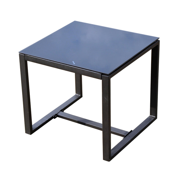 Conjunto de Móveis de Jardim de Vime 3 Peças com 1 Mesa 42,5x40x39 cm 2 Poltronas 63x57x76 cm Almofada Acolchoada para Pátio Varanda Preto