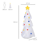 Árvore de Natal Inflável 158cm de Altura com Luzes LED e Inflador Decoração de Natal para Interiores Exteriores 67x61x158cm Branco