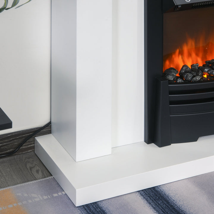 Lareira elétrica com temporizador Termostato Luz de 5 níveis 1000W / 2000W 102x30x95 Branco