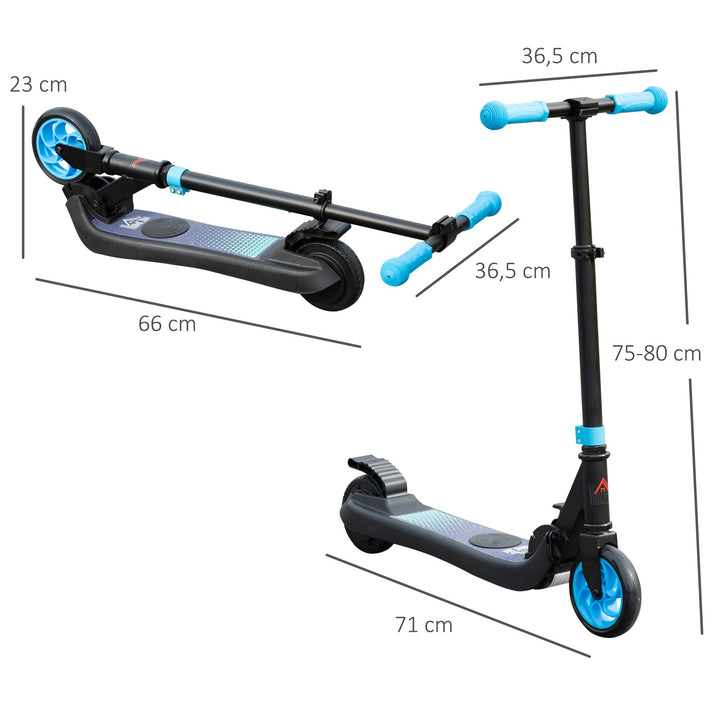 Trotinete Elétrica para Crianças acima de 6 Anos Trotinete Elétrica Dobrável com Altura Ajustável Bateria 24V Velocidade Máxima 8km/h Carga Máxima 50kg 71x36,5x75-80cm Azul