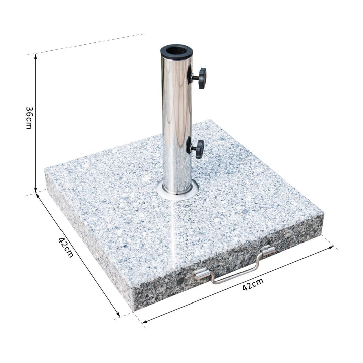Base de guarda-sol para jardim de mármore com alça e rodas adequadas para vários guarda-sois