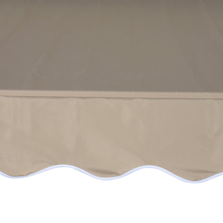 Toldo Portátil Pátio Varanda 3x1,5m Toldo Manual Dobrável de Alumínio Altura Regulável com Manivela para Terraço Jardim Bege