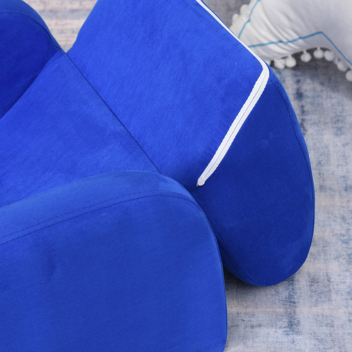 Poltrona 2 em 1 dobrável com assento acolchoado para crianças acima de 12 meses Azul