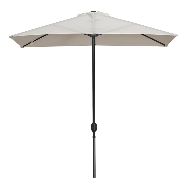 Guarda-sol Semicircular 230x130x245 cm Guarda-sol para parede de jardim com manivela e poste de metal Ø38 mm creme