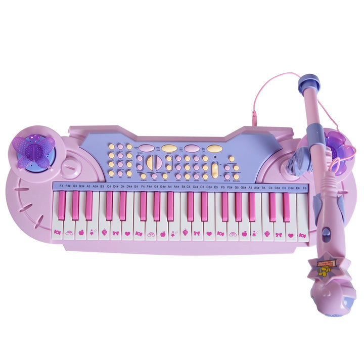 Piano Infantil com Micro para futuras estrelas em Rosa