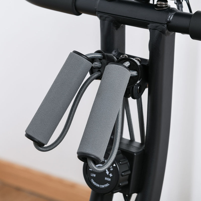 Bicicleta Estática Dobrável com Volante de Inércia de 1,5kg Sensor de Pulso Tela LCD Resistência Ajustável em 8 Níveis e Assento Regulável 107x53x107cm Preto