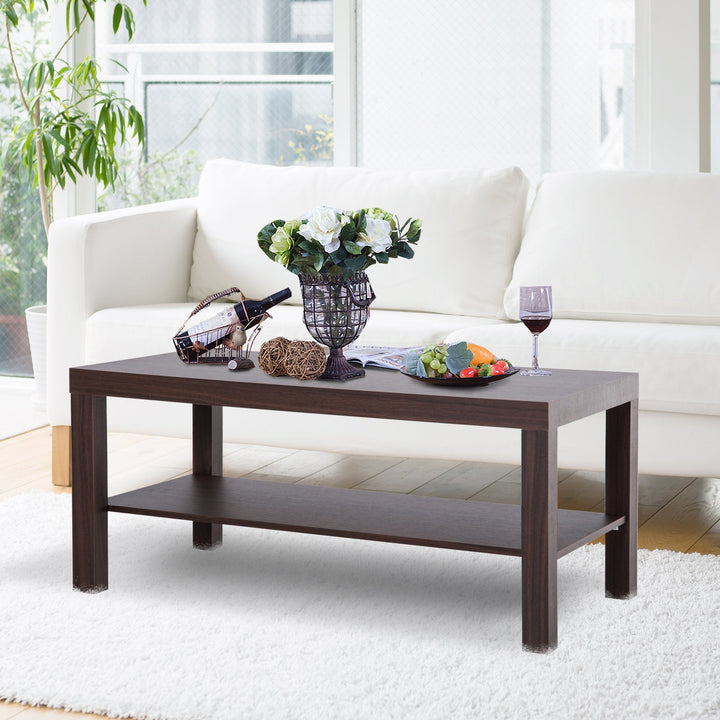 Mesa de Centro mesa de café de 2 níveis 90x45x40,5 cm Cor Nogal