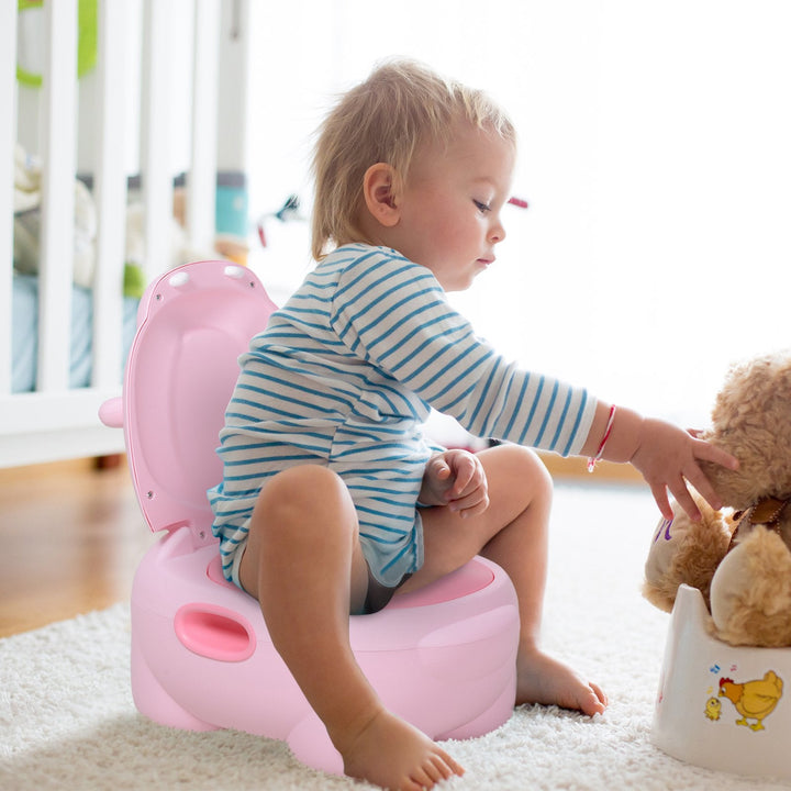 Bacio infantil penico removível com forma de hipopótamo com alças 40x30x23 cm rosa