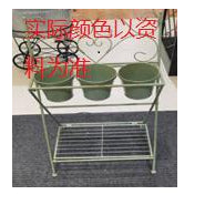 Suporte de Metal para Plantas Dobrável com 3 Vasos Incluidos e Prateleira Inferior Suporte para Vasos de Flores Decorativo para Interior e Exterior 47x37x78,5cm Verde
