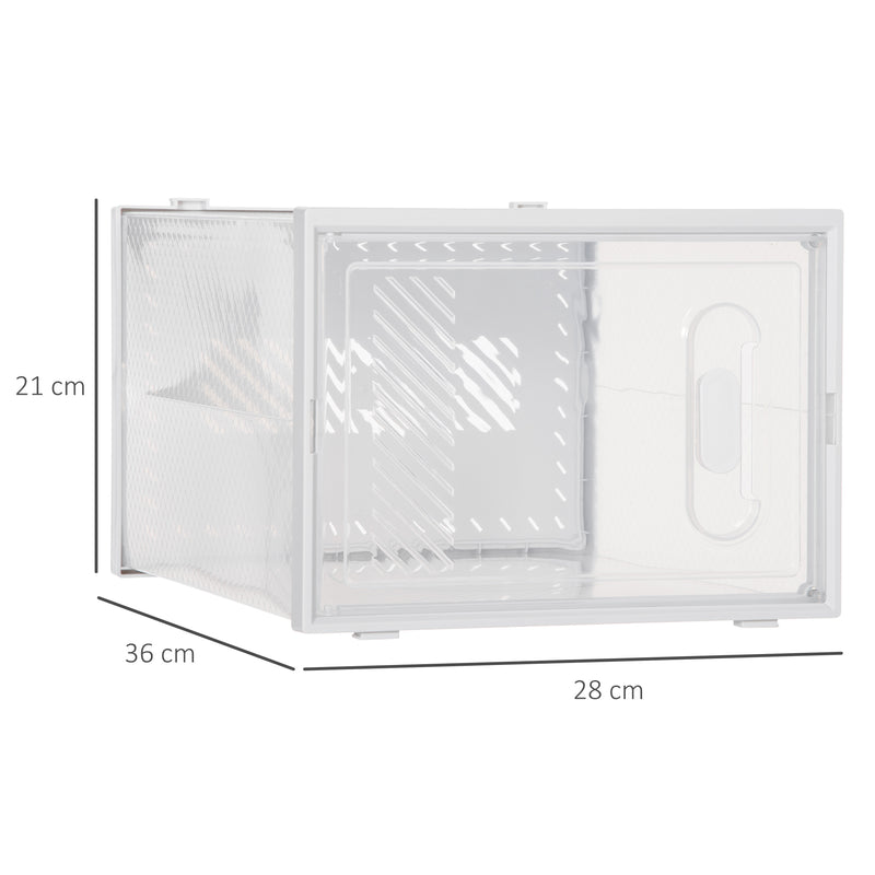 Armário Modular de Plástico Sapateira Modular com 18 Cubos Portas Magnéticas Organizador de Sapatos para Entrada Corredor Dormitório 28x36x21cm Transparente