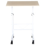 Mesa de computador para Hogar escritorio Altura Ajustável Mesa Compacta com Rodas 60x40x68-78cm Cor Branco