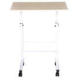 Mesa de computador para Hogar escritorio Altura Ajustável Mesa Compacta com Rodas 60x40x68-78cm Cor Branco