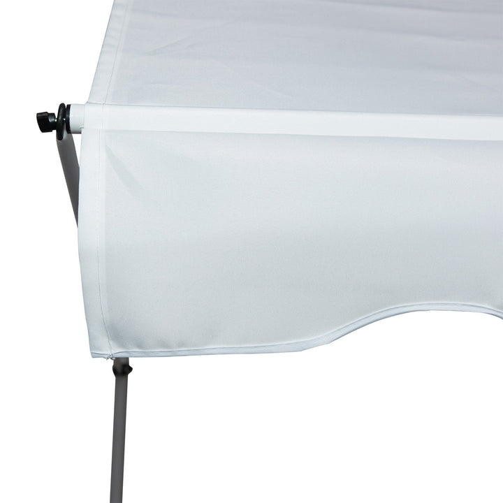 Toldo Manual Retrátil 2x1,5m Toldo Portátil Dobrável de Alumínio com Manivela Altura Ajustável para Jardim Terraço Exterior Branco