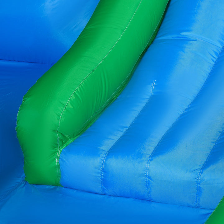 Castelo Insuflável com Escorrega Trampolim Piscina e Pistola de Água para Crianças acima de 3 Anos com Inflador e Bolsa de Transporte para Interior Exterior 330x245x215cm Multicor