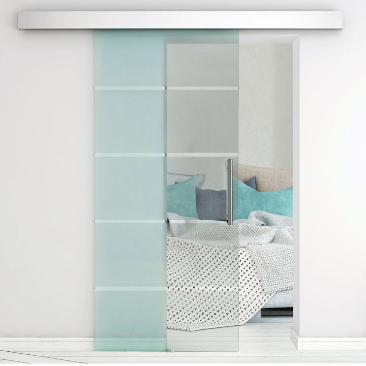 Porta de vidro deslizante Portas interiores Porta de celeiro Estilo celeire 75x210cm