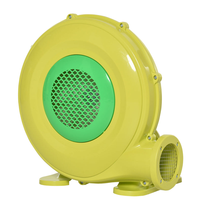 Insuflador Elétrico de 450W para Castelo Inflável Ventilador de Ar Industrial para Brinquedos Infláveis 35x26x33,5cm Amarelo e Verde